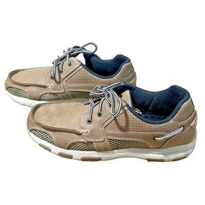 Island Surf ATLANTIC Boat Shoe Water Deck Loafers  Men's 9 Tan Mesh Drain